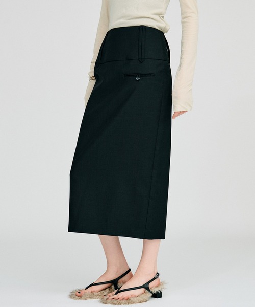 PRANK PROJECT(プランクプロジェクト)の「【2026Autumn Pre-Order】ワイドベルトミディスカート / Wide Belt Midi Skirt(スカート・レディース・カーキ/ブラック/マルチ・38/36)」の12枚目の写真