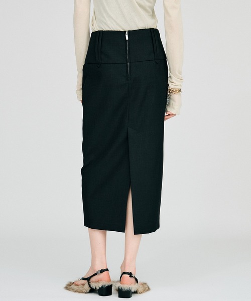 PRANK PROJECT(プランクプロジェクト)の「【2026Autumn Pre-Order】ワイドベルトミディスカート / Wide Belt Midi Skirt(スカート・レディース・カーキ/ブラック/マルチ・38/36)」の13枚目の写真