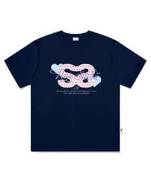 シシコラージュプリンティング半袖Tシャツネイビー