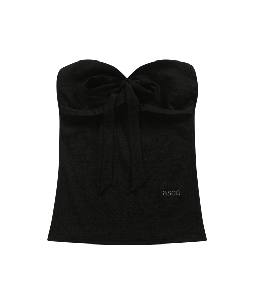 ASON（アズオン）の「COVE RIBBON TOP / BLACK（その他トップス・レディース・その他・FREE）」の2枚目の写真