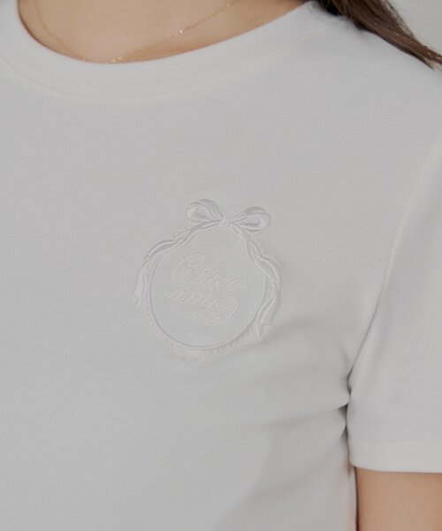 Chico(チコ)の「エンブレムロゴ刺繍T(Tシャツ/カットソー・レディース・グレー/ブルー/ブラック/アイボリー・FREE)」の20枚目の写真