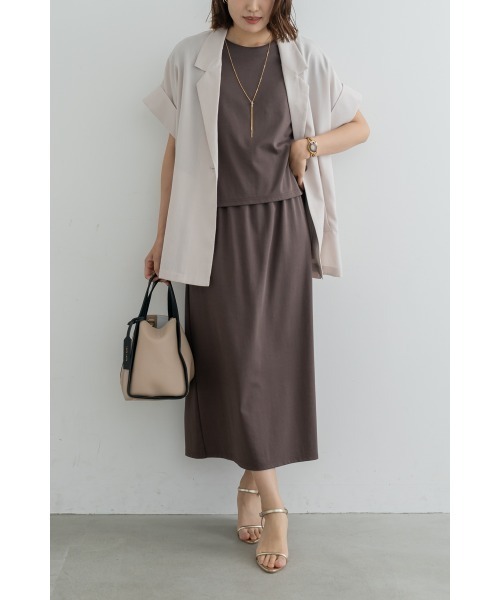 M.deux(エムドゥ)の「セットアップライクカットワンピース(ワンピース・レディース・ブラック/ブラウン・MEDIUM)」の8枚目の写真