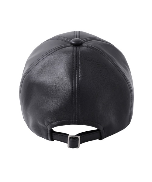 JOHN LAWRENCE SULLIVAN(ジョンローレンスサリバン)の「EMBROIDERED LEATHER CAP(キャップ・メンズ・ブラック・ONE SIZE)」の3枚目の写真