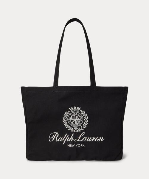 POLO RALPH LAUREN(ポロ ラルフ ローレン)の「クレストエンブロイダリー キャンバス トート(トートバッグ・メンズ・ブラック系1・ONE)」の1枚目の写真