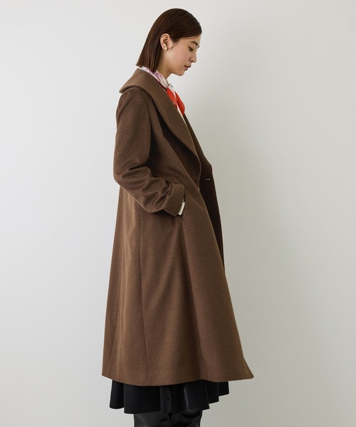 ROPE'(ロペ)の「プレミアムカシミヤショールカラーコート/逸品・冬コート・ウールコート・逸品・26AW(ステンカラーコート・レディース・ダークブラウン/ブラック/キャメル・34/36/38)」の10枚目の写真