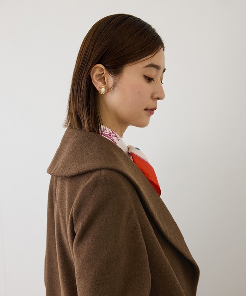 ROPE'(ロペ)の「プレミアムカシミヤショールカラーコート/逸品・冬コート・ウールコート・逸品・26AW(ステンカラーコート・レディース・ダークブラウン/ブラック/キャメル・34/36/38)」の11枚目の写真