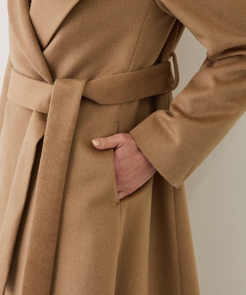 ROPE'(ロペ)の「プレミアムカシミヤショールカラーコート/逸品・冬コート・ウールコート・逸品・26AW(ステンカラーコート・レディース・ダークブラウン/ブラック/キャメル・34/36/38)」の19枚目の写真