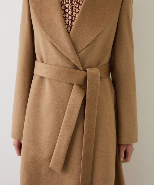 ROPE'(ロペ)の「プレミアムカシミヤショールカラーコート/逸品・冬コート・ウールコート・逸品・26AW(ステンカラーコート・レディース・ダークブラウン/ブラック/キャメル・34/36/38)」の21枚目の写真