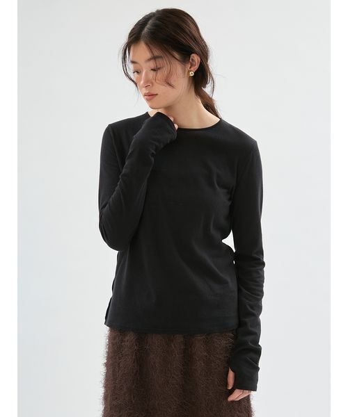 UNDERSON UNDERSON(アンダーソン アンダーソン)の「WASHIエアリーロングTシャツ(Tシャツ/カットソー・レディース・ピンク/ライム/ブラック/ホワイト・F)」の8枚目の写真