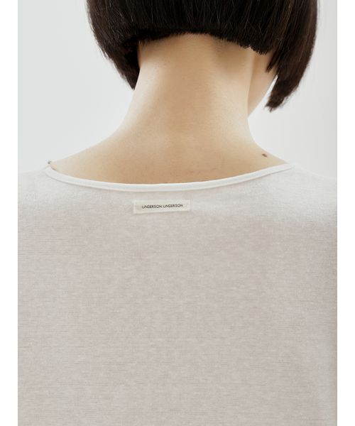 UNDERSON UNDERSON(アンダーソン アンダーソン)の「WASHIエアリーロングTシャツ(Tシャツ/カットソー・レディース・ピンク/ライム/ブラック/ホワイト・F)」の14枚目の写真