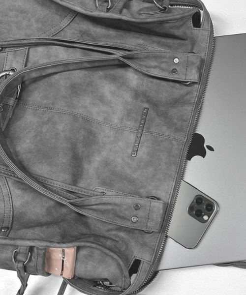 FANCY CLUB(ファンシークラブ)の「FANCY CLUB(ファンシークラブ)/大容量 2WAY ヴィンテージ ウォッシング ショルダー トートバッグ/BELTED WASHING LEATHER BAG(ショルダーバッグ・レディース・ブラック/ピンク/グレー・FREE)」の17枚目の写真