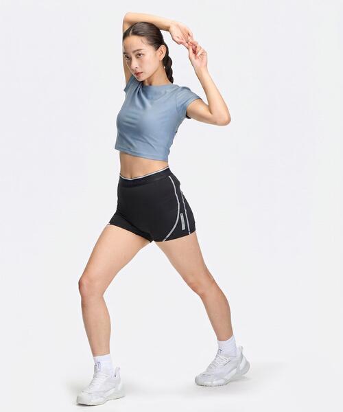 UNDER ARMOUR(アンダーアーマー)の「UAヒートギア クロップ ショートスリーブ Tシャツ(トレーニング/レディース)(Tシャツ/カットソー・レディース・ブルー系・XL/M/L/S)」の3枚目の写真