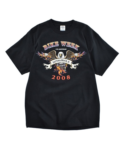 VINTAGE(ヴィンテージ)の「【USED】デッドストック “BIKE WEEK 2008” バイク Tシャツ(Tシャツ/カットソー・メンズ・ブラック・LARGE)」の1枚目の写真