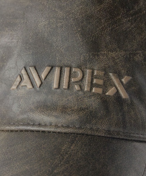 AVIREX(アヴィレックス)の「AVIREX/アビレックス AXエンボスロゴPU 6Pキャップ フェイクレザー カーブバイザー 2026年秋冬 秋服 冬服(キャップ・メンズ・ブラック/ブラウン/カーキ・58)」の11枚目の写真