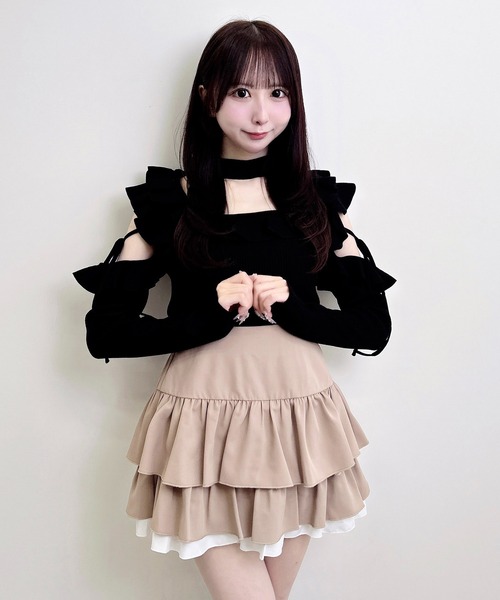 INGNI(イング)の「チョーカー付き肩開き長袖ニット(ニット/セーター・レディース・ボルドー/ブラック/ピンク/アイボリー・M)」の15枚目の写真