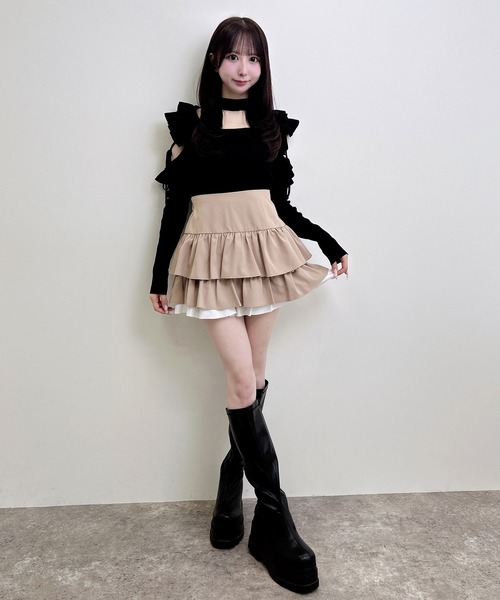 INGNI(イング)の「チョーカー付き肩開き長袖ニット(ニット/セーター・レディース・ボルドー/ブラック/ピンク/アイボリー・M)」の19枚目の写真