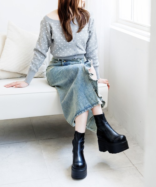 attagirl(アタガール)の「厚底ストレッチショートブーツ(ブーツ・レディース・アイボリー/ブラック系その他/ブラック・S/LL/L/M)」の18枚目の写真