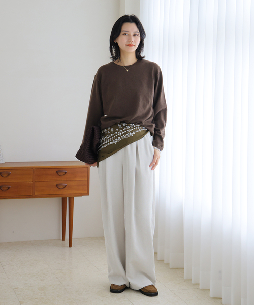 JOURNAL STANDARD(ジャーナルスタンダード)の「WASHABLE COMFクルーネックプルオーバー(ニット/セーター・レディース・ベージュ/ブラウン/ネイビー・FREE)」の6枚目の写真
