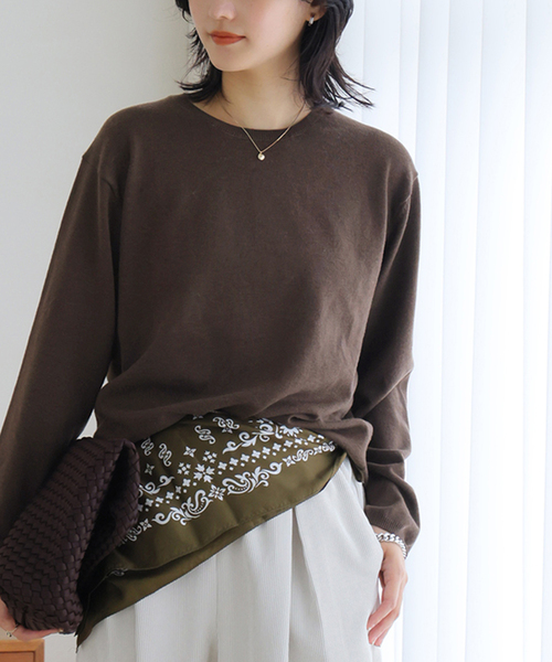 JOURNAL STANDARD(ジャーナルスタンダード)の「WASHABLE COMFクルーネックプルオーバー(ニット/セーター・レディース・ベージュ/ブラウン/ネイビー・FREE)」の13枚目の写真