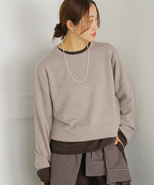 JOURNAL STANDARD(ジャーナルスタンダード)の「WASHABLE COMFクルーネックプルオーバー(ニット/セーター・レディース・ベージュ/ブラウン/ネイビー・FREE)」の17枚目の写真