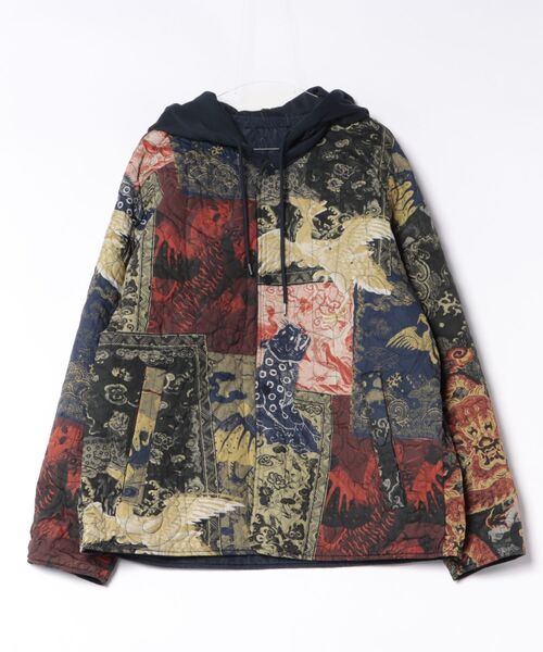 Desigual（デシグアル）の「マルチグラフィックプリント リバーシブルフードジャケット｜Desigual 2026秋冬新作（ブルゾン・メンズ・ブルー・S/M/L）」の8枚目の写真