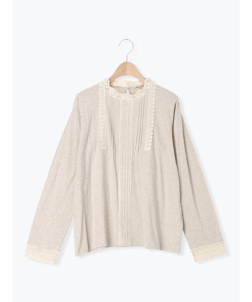 Samansa Mos2(サマンサ モスモス)の「【抗菌防臭】スタンドネックレースカットソー(Tシャツ/カットソー・レディース・ブラック/オフホワイト/ベージュ・F)」の3枚目の写真