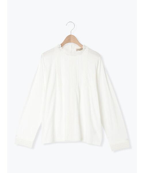 Samansa Mos2(サマンサ モスモス)の「【抗菌防臭】スタンドネックレースカットソー(Tシャツ/カットソー・レディース・ブラック/オフホワイト/ベージュ・F)」の9枚目の写真