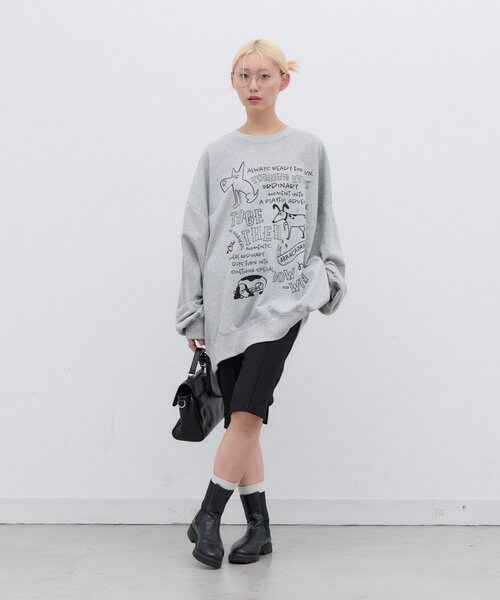 CIAOPANIC TYPY（チャオパニックティピー）の「【UNISEX】アソートDOG落書きビッグスウェット（Tシャツ/カットソー・レディース・グレー/チャコールグレー/ネイビー・ONE SIZE）」の18枚目の写真