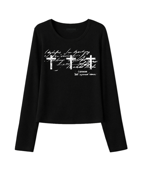 IZROOM(イズルーム)の「トリプルクロススリムフィットロングスリーブ(ブラック)(Tシャツ/カットソー・レディース・その他・FREE)」の1枚目の写真