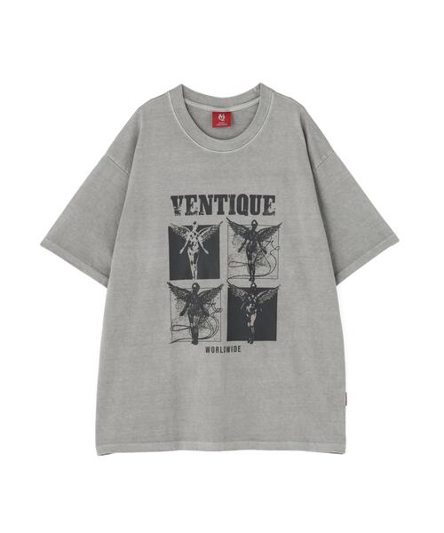 L.H.P（エルエイチピー）の「VENTIQUE/ベンティーク/GRAPHIC T-SHIRT 2（Tシャツ/カットソー・レディース・チャコールグレー/グレー・F）」の2枚目の写真