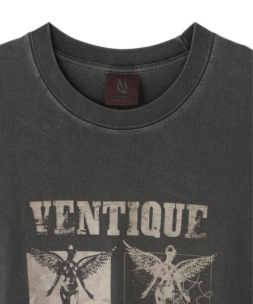 L.H.P（エルエイチピー）の「VENTIQUE/ベンティーク/GRAPHIC T-SHIRT 2（Tシャツ/カットソー・レディース・チャコールグレー/グレー・F）」の6枚目の写真