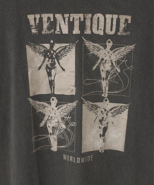 L.H.P（エルエイチピー）の「VENTIQUE/ベンティーク/GRAPHIC T-SHIRT 2（Tシャツ/カットソー・レディース・チャコールグレー/グレー・F）」の8枚目の写真