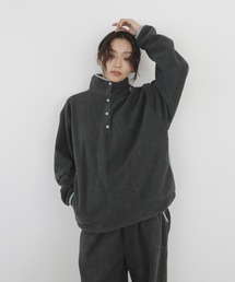 フリースハーフボタントップス