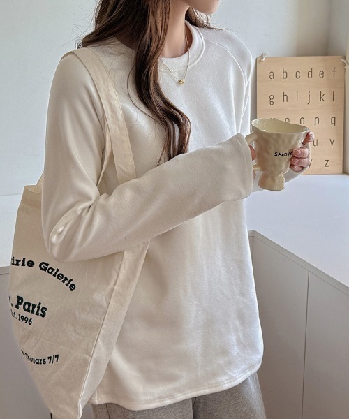 Bifrost（ビフレスト）の「クルーネックルーズシルエットカットソー（Tシャツ/カットソー・レディース・ブラック/グレー/ホワイト/ブラウン・FREE）」の17枚目の写真