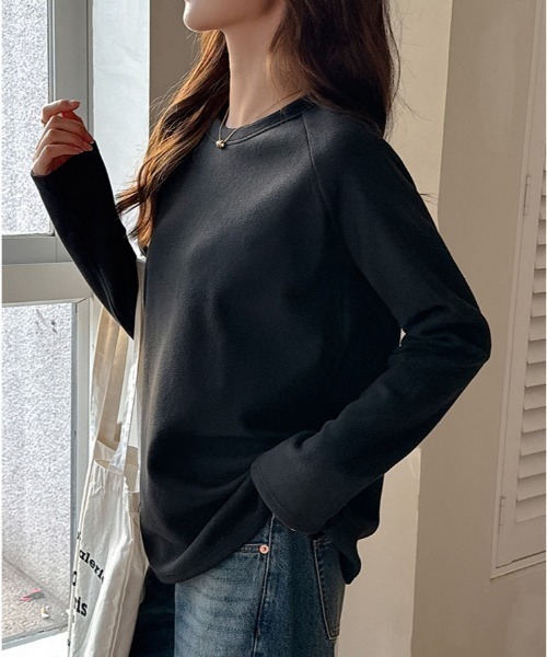 Bifrost（ビフレスト）の「クルーネックルーズシルエットカットソー（Tシャツ/カットソー・レディース・ブラック/グレー/ホワイト/ブラウン・FREE）」の11枚目の写真