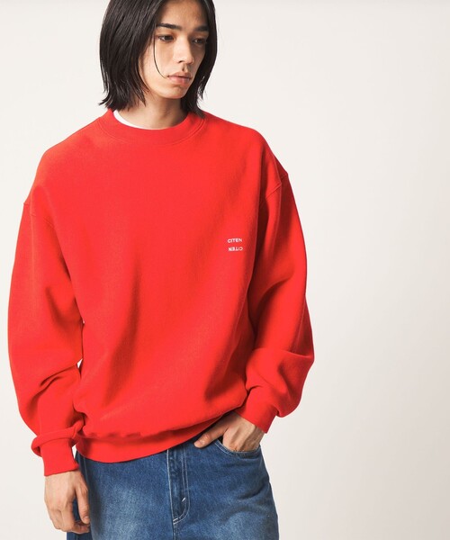 CITEN(シテン)の「<CITEN>ヒュージリバーススウェットシャツSC(スウェット・メンズ・レッド/ブラック・L/M/S)」の4枚目の写真