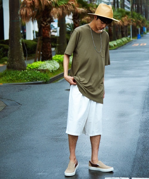 WEGO（ウィゴー）の「WEGO/チノワイドショーツ（チノパンツ・メンズ・ブラック/ホワイト/ベージュ・LARGE/MEDIUM）」の4枚目の写真