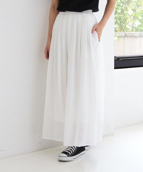 Another Edition（アナザーエディション）の「エアリーボイルタックパンツ/AEBC AIRY　ボイル タック PT◆（その他パンツ・レディース・ホワイト/ブラック/シャーベット・FREE）」の2枚目の写真