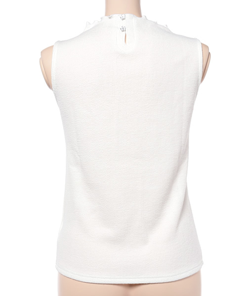 EDIT COLOGNE（エディットコロン）の「《EDIT COLOGNE》ウェーブリブノースリーブカットソー（Tシャツ/カットソー・レディース・ホワイト系その他/ピンク/ブラック・FREE）」の4枚目の写真