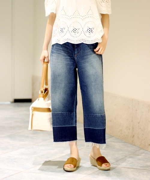 Spick & Span(スピックアンドスパン)の「オールドデニムクロップド◆(デニムパンツ・レディース・ブルー/サックスブルー・38/36/40)」の8枚目の写真