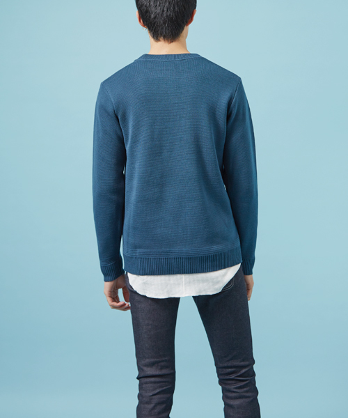 STUDIOUS（ステュディオス）の「ミラノリブクルーネックニット（ニット/セーター・メンズ・ワイン/ダークグレー/ネイビー/オフホワイト/ブラウン/ブルー/オレンジ/カーキ・1/2/3）」の16枚目の写真