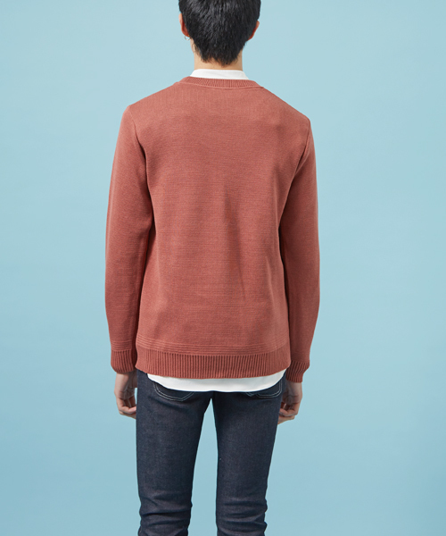 STUDIOUS（ステュディオス）の「ミラノリブクルーネックニット（ニット/セーター・メンズ・ワイン/ダークグレー/ネイビー/オフホワイト/ブラウン/ブルー/オレンジ/カーキ・1/2/3）」の15枚目の写真