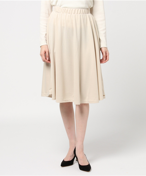 KOBE LETTUCE（コウベレタス）の「愛らしい美ラインシルエット♪[イレギュラーヘム]ポンチフレアスカート/ボトムス/イレヘム/神戸レタス[M1767]（スカート・レディース・ピンク/ホワイト系その他/ベージュ系その他/ブラック/サックスブルー/ライトブルー/ピンク系その他/ブラック系その他/ベージュ/ネイビー/オフホワイト/グレー/グレー系その他/ブルー系その他/パープル系その他/パープル・FREE）」の9枚目の写真