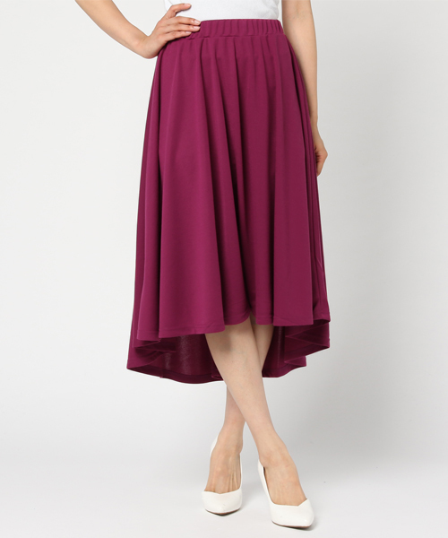 KOBE LETTUCE（コウベレタス）の「愛らしい美ラインシルエット♪[イレギュラーヘム]ポンチフレアスカート/ボトムス/イレヘム/神戸レタス[M1767]（スカート・レディース・ピンク/ホワイト系その他/ベージュ系その他/ブラック/サックスブルー/ライトブルー/ピンク系その他/ブラック系その他/ベージュ/ネイビー/オフホワイト/グレー/グレー系その他/ブルー系その他/パープル系その他/パープル・FREE）」の15枚目の写真