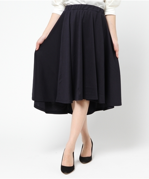 KOBE LETTUCE（コウベレタス）の「愛らしい美ラインシルエット♪[イレギュラーヘム]ポンチフレアスカート/ボトムス/イレヘム/神戸レタス[M1767]（スカート・レディース・ピンク/ホワイト系その他/ベージュ系その他/ブラック/サックスブルー/ライトブルー/ピンク系その他/ブラック系その他/ベージュ/ネイビー/オフホワイト/グレー/グレー系その他/ブルー系その他/パープル系その他/パープル・FREE）」の11枚目の写真