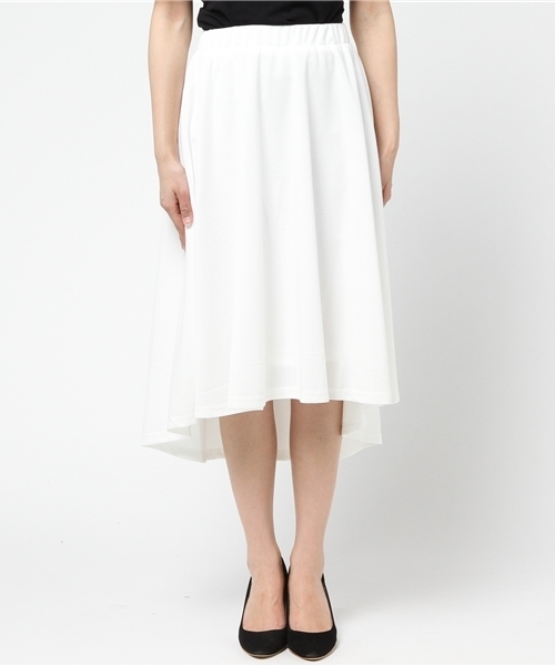 KOBE LETTUCE（コウベレタス）の「愛らしい美ラインシルエット♪[イレギュラーヘム]ポンチフレアスカート/ボトムス/イレヘム/神戸レタス[M1767]（スカート・レディース・ピンク/ホワイト系その他/ベージュ系その他/ブラック/サックスブルー/ライトブルー/ピンク系その他/ブラック系その他/ベージュ/ネイビー/オフホワイト/グレー/グレー系その他/ブルー系その他/パープル系その他/パープル・FREE）」の17枚目の写真