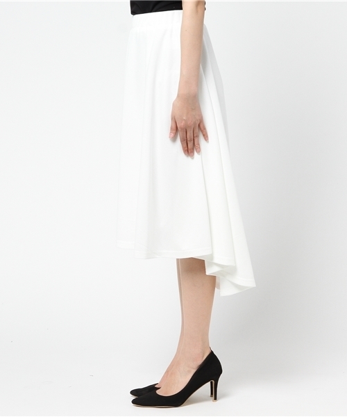 KOBE LETTUCE（コウベレタス）の「愛らしい美ラインシルエット♪[イレギュラーヘム]ポンチフレアスカート/ボトムス/イレヘム/神戸レタス[M1767]（スカート・レディース・ピンク/ホワイト系その他/ベージュ系その他/ブラック/サックスブルー/ライトブルー/ピンク系その他/ブラック系その他/ベージュ/ネイビー/オフホワイト/グレー/グレー系その他/ブルー系その他/パープル系その他/パープル・FREE）」の18枚目の写真