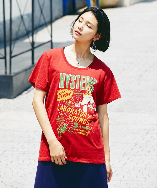HYSTERIC GLAMOUR（ヒステリックグラマー）の「LAB SOUNDS プリント ビッグTシャツ（Tシャツ/カットソー・レディース・ホワイト/レッド/ブラック・FREE）」の3枚目の写真