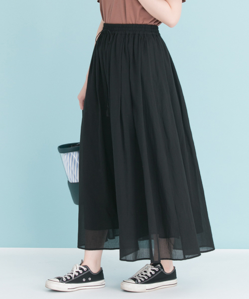 URBAN RESEARCH（アーバンリサーチ）の「UR コットンギャザーマキシスカート（スカート・レディース・グレー系その他/ブラック/イエロー/オレンジ系その他・FREE）」の10枚目の写真