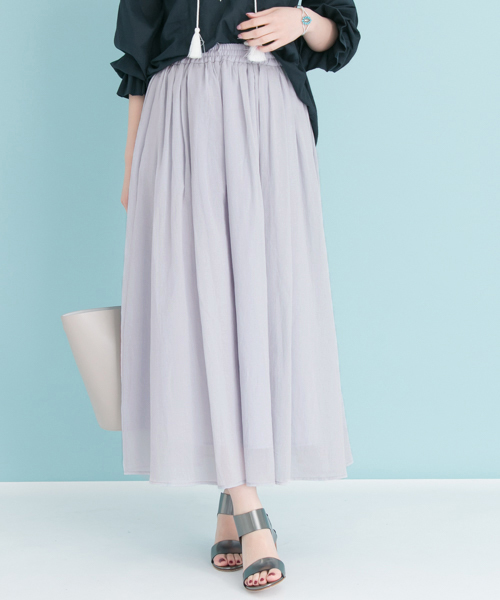 URBAN RESEARCH（アーバンリサーチ）の「UR コットンギャザーマキシスカート（スカート・レディース・グレー系その他/ブラック/イエロー/オレンジ系その他・FREE）」の14枚目の写真